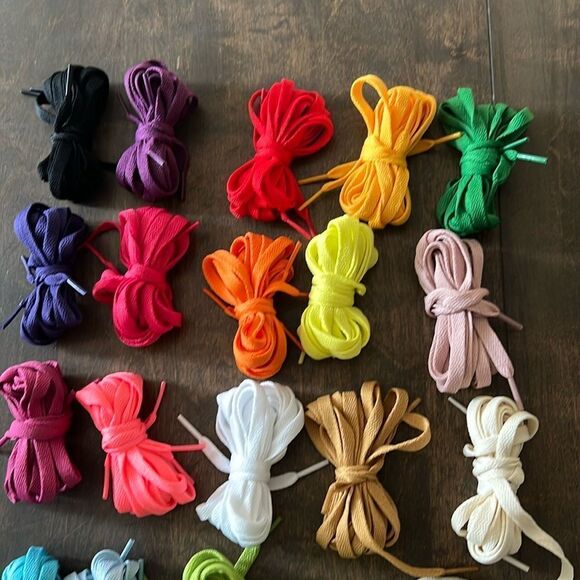 Pairs Colored Shoe laces Flat Shoelaces Multipack Shoestrings for Sneakers boots - Picture 4 of 7